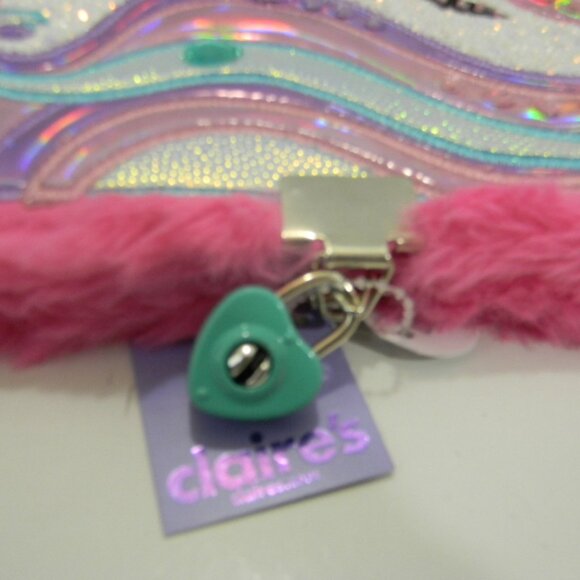 Claires Lockable Pink Unicorn Diary Journal w/Keys NWT - Picture 3 of 3
